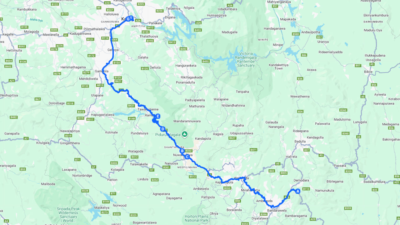 Prywatny transfer z Elli do Kandy z przystankami widokowymi