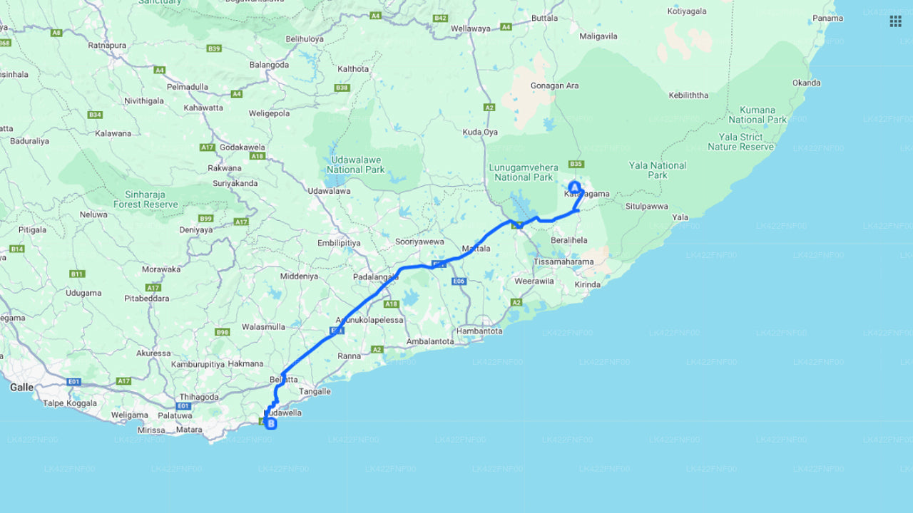 Prywatny transfer z Yali do Hiriketiya