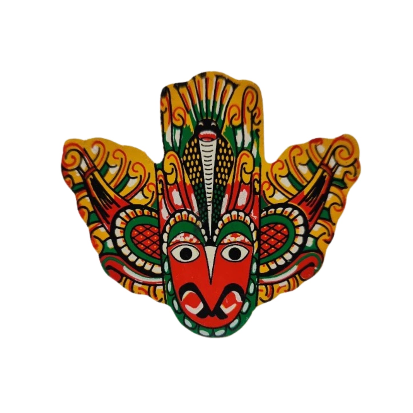 Sri Lankan Gurulu Raksha Mask Magnes na lodówkę