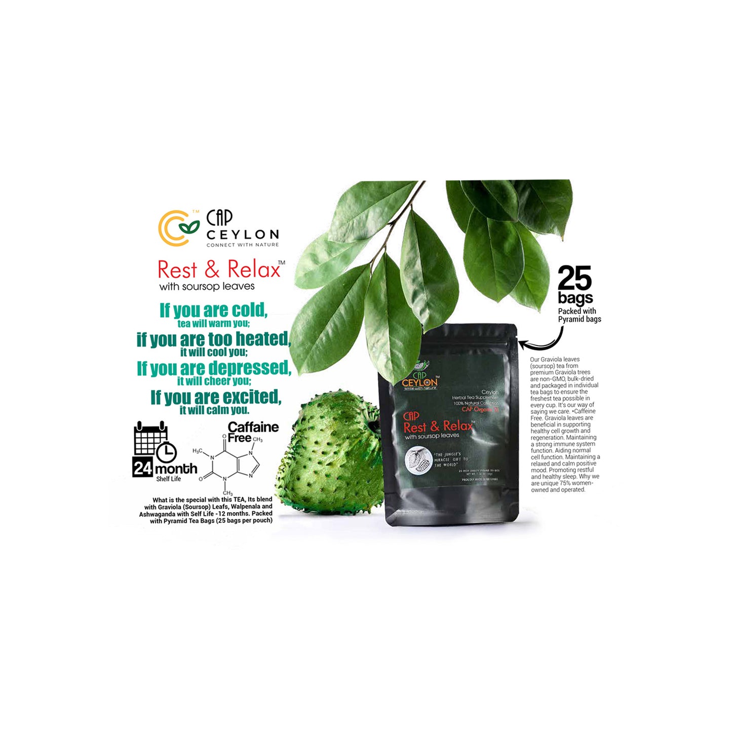 CAP Ceylon Rest & Relax Tea (50g) 25 torebek
