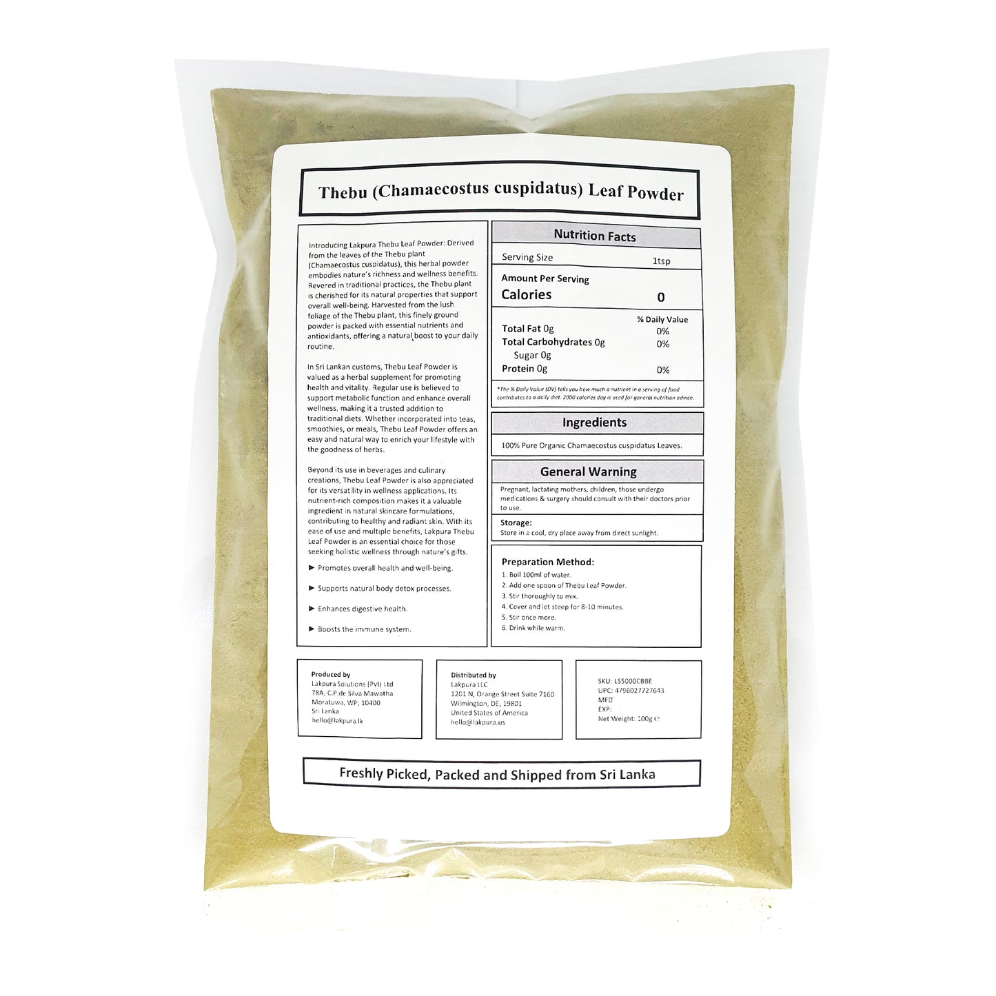 Proszek z liści Lakpura Thebu