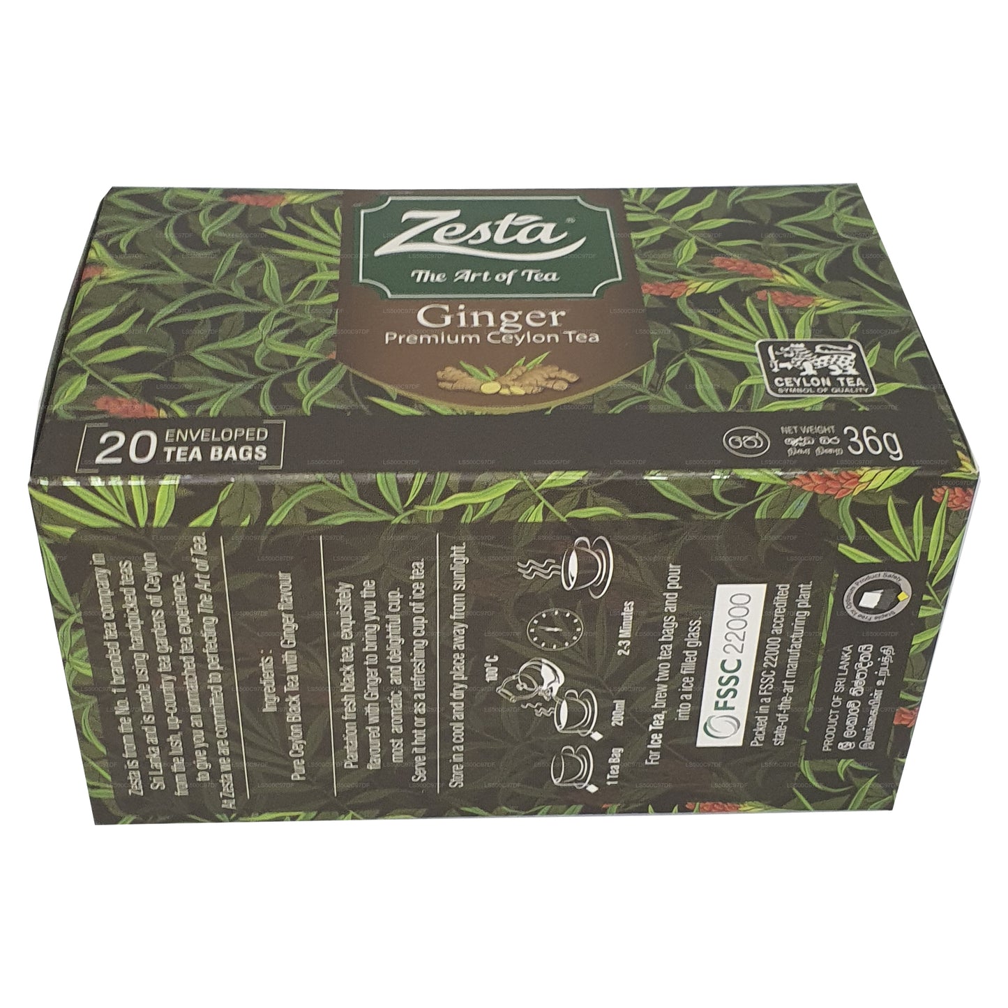 Zesta Ginger Premium Tea cejlońska (36g) 20 torebek