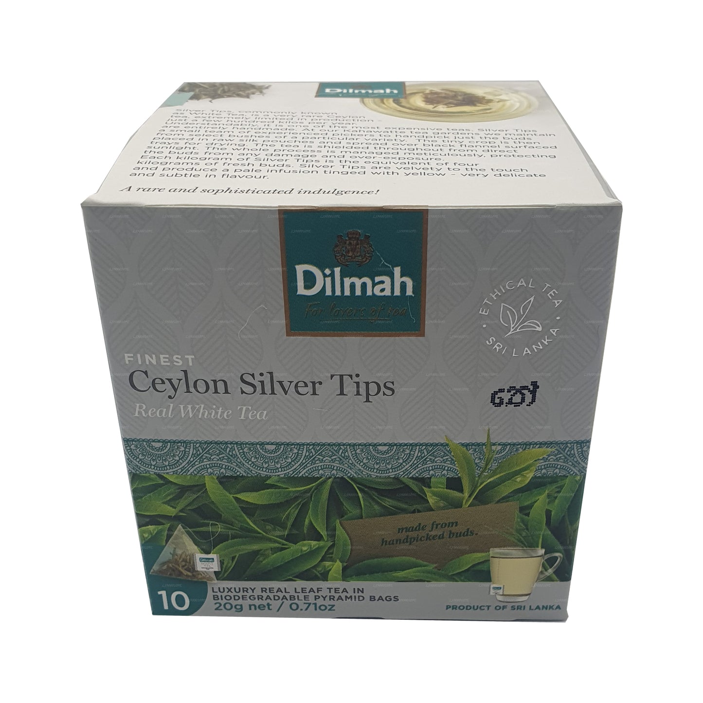 Dilmah Prawdziwa Biała Herbata Ceylon Silver Tips (20g) 10 torebek herbaty