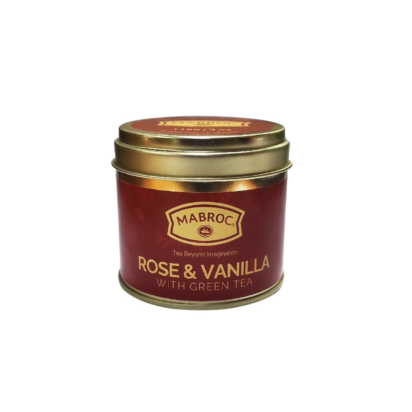 Świeca zapachowa Mabroc Tea Infused Candle Tin Rose & Vanilla with Green Tea (118g)