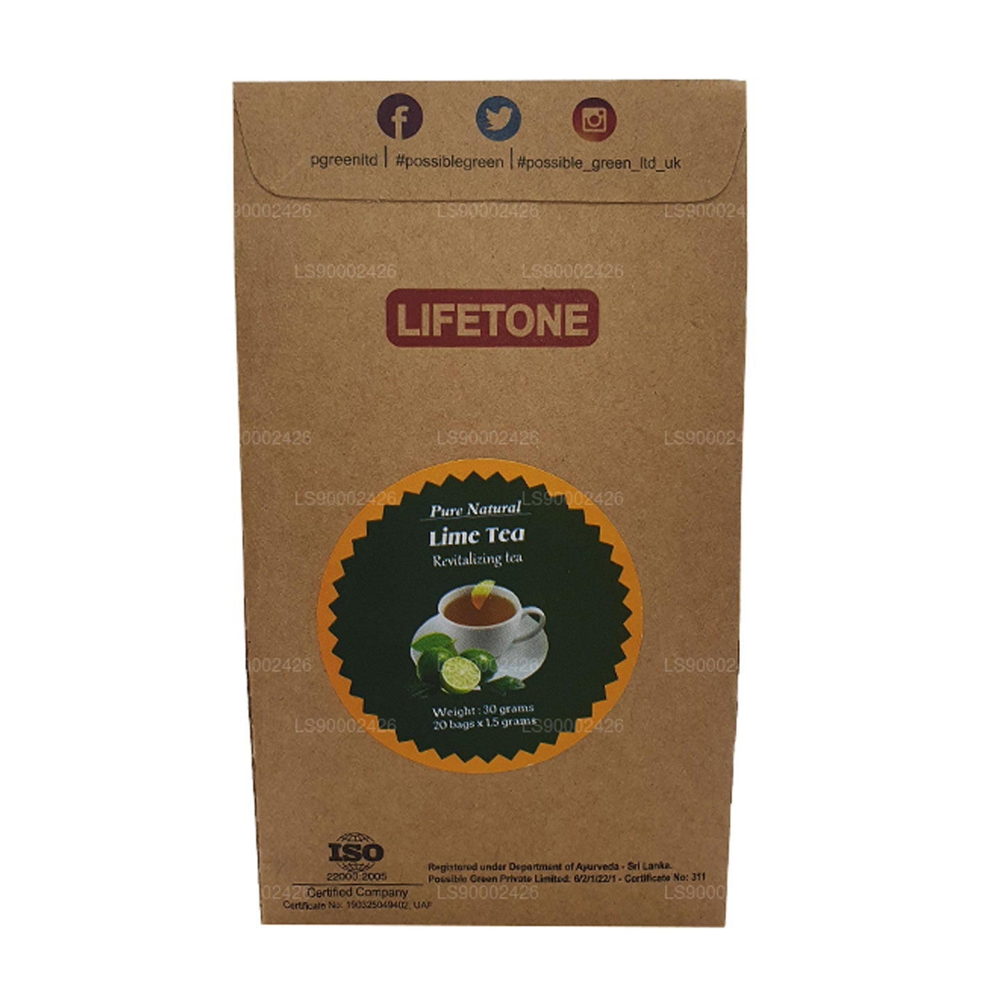 Lifetone Herbata limonkowa (30g) 20 torebek