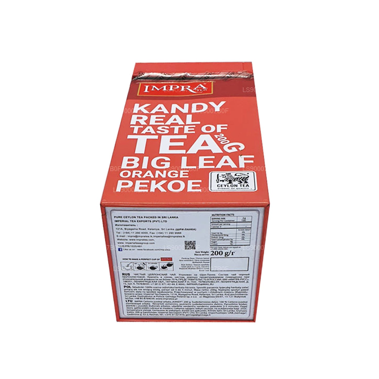 Impra Kandy Smak Herbaty Duży Liść Pomarańczy Pekoe (200g) Mięsisty Caddy