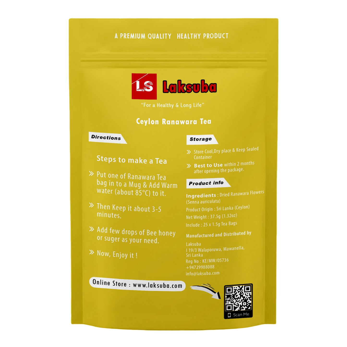 Herbata Laksuba Ceylon Ranawara (37,5 g) 25 torebek