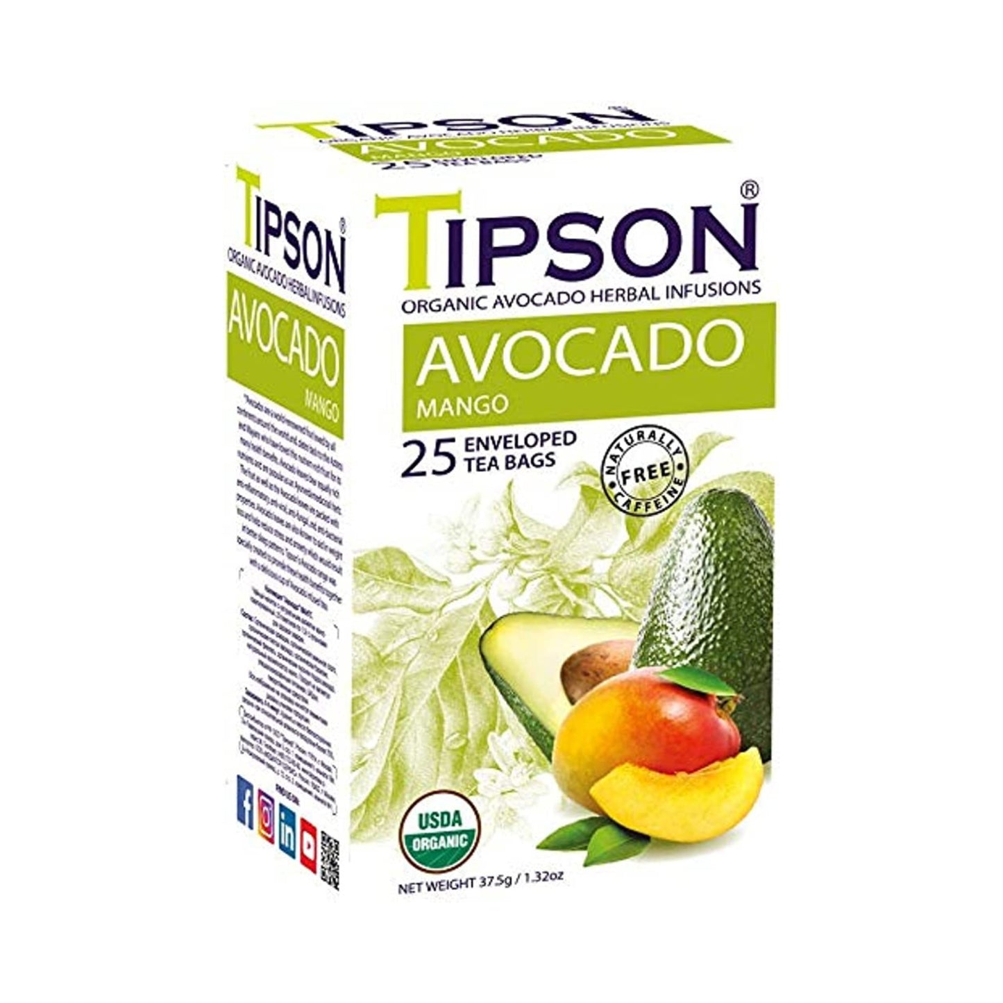 Tipson Organic Avocado and Mango Tea (37.5g) 25 Tea Bags