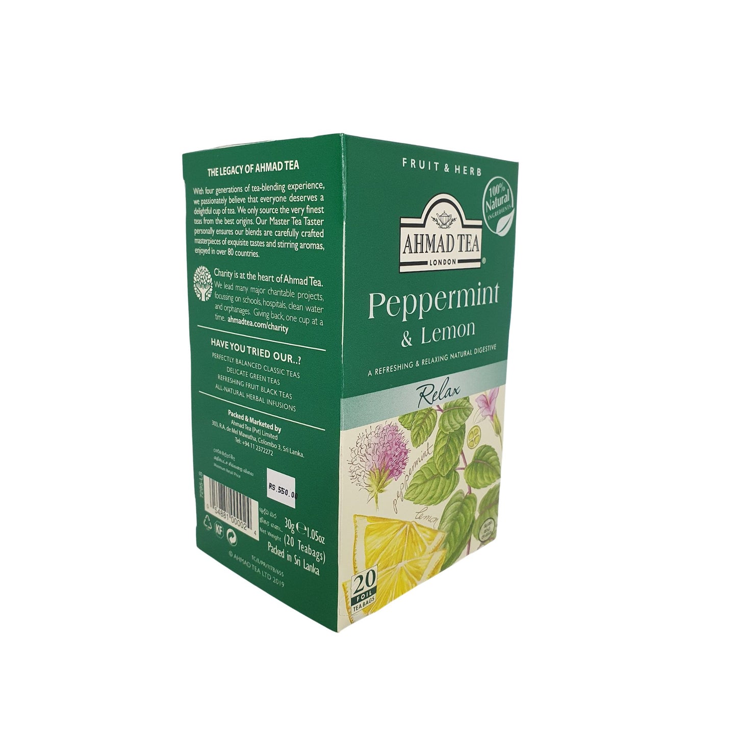 Ahmad Tea Herbata miętowa i cytrynowa (40g) 20 torebek foliowych