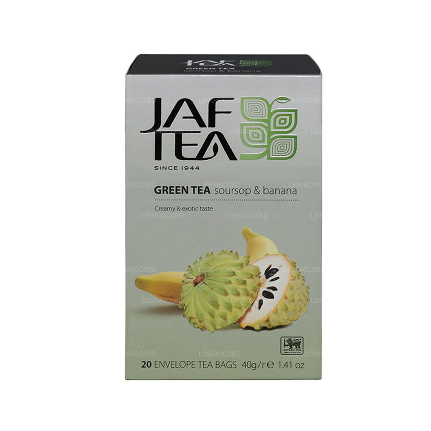 Jaf Tea Pure Green Collection Zielona herbata Soursop & Banan (40g) 20 torebek herbaty