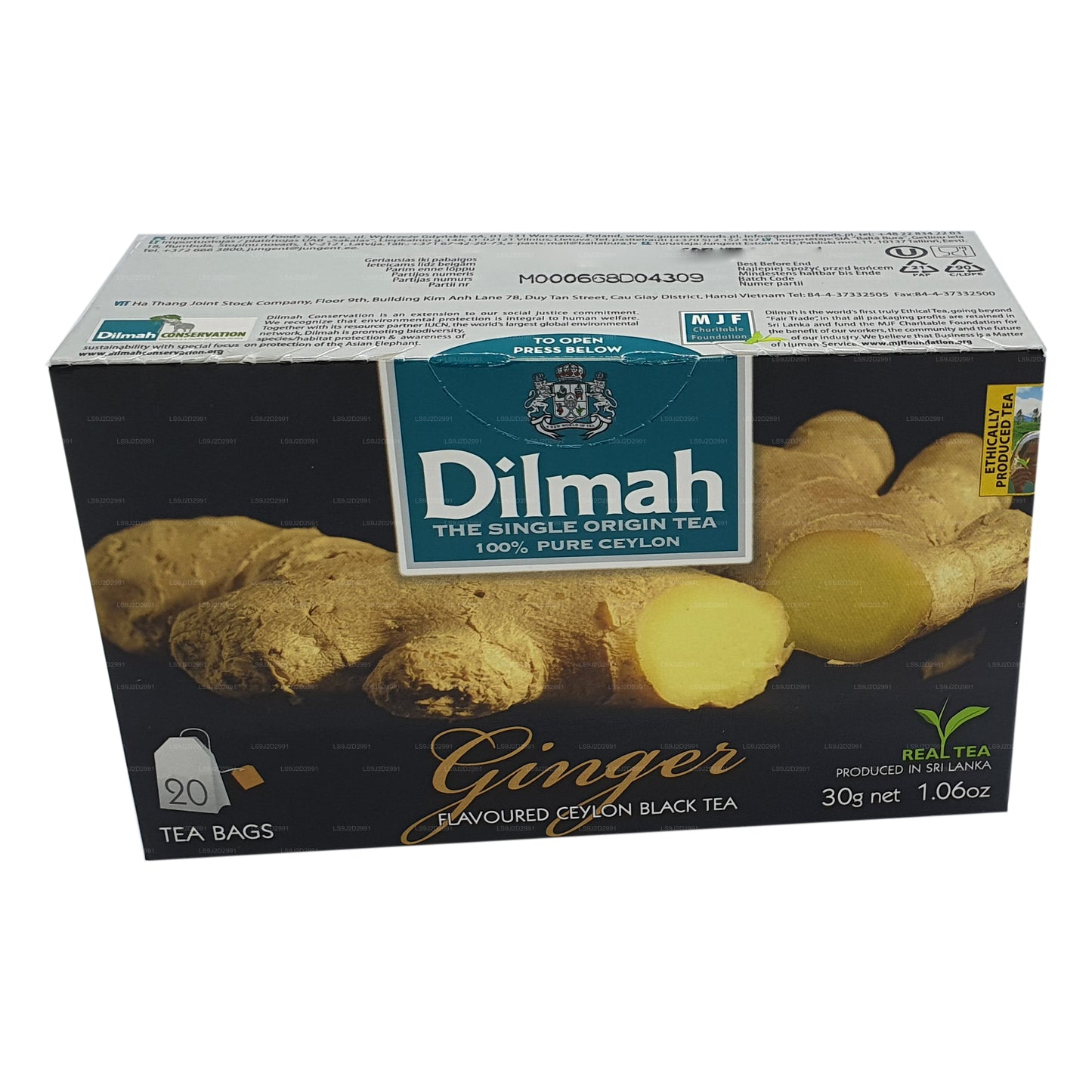 Dilmah Herbata czarna o smaku imbirowym (30g) 20 torebek