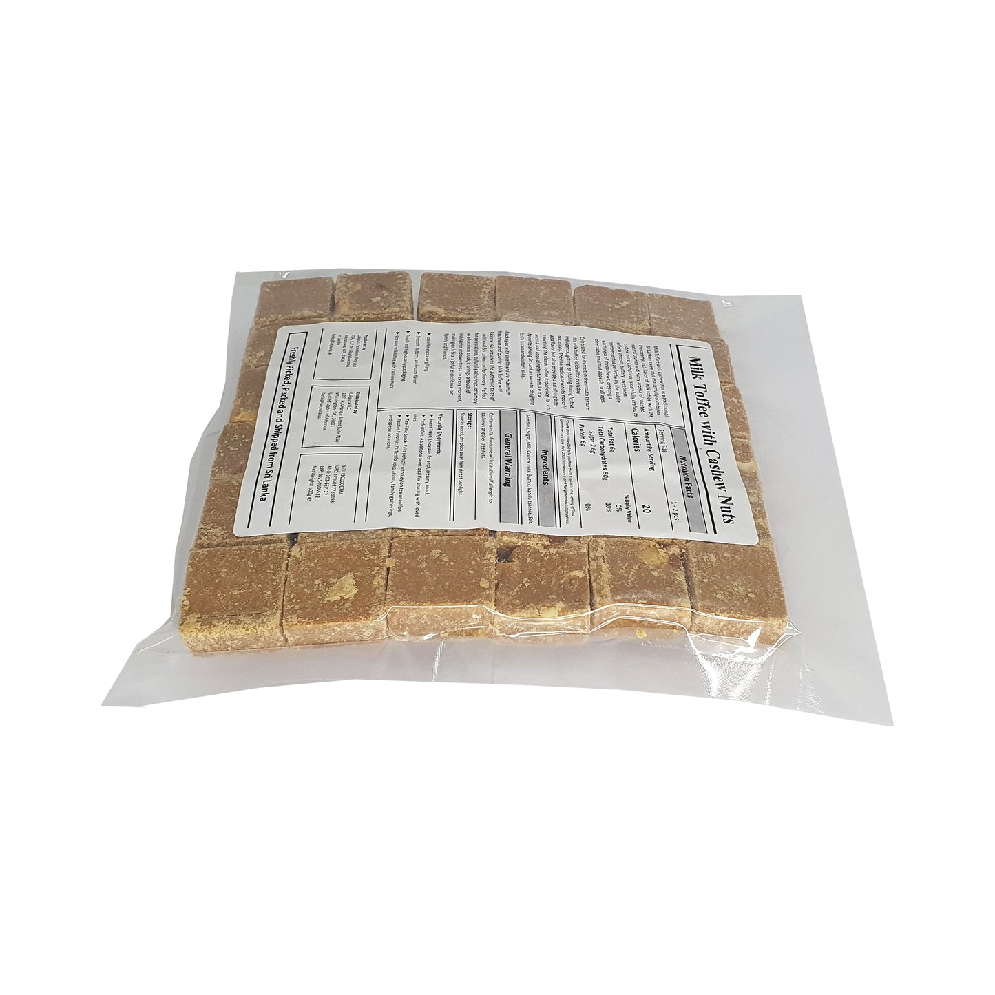 Lakpura Milk Toffee z orzechami nerkowca (50 szt.)