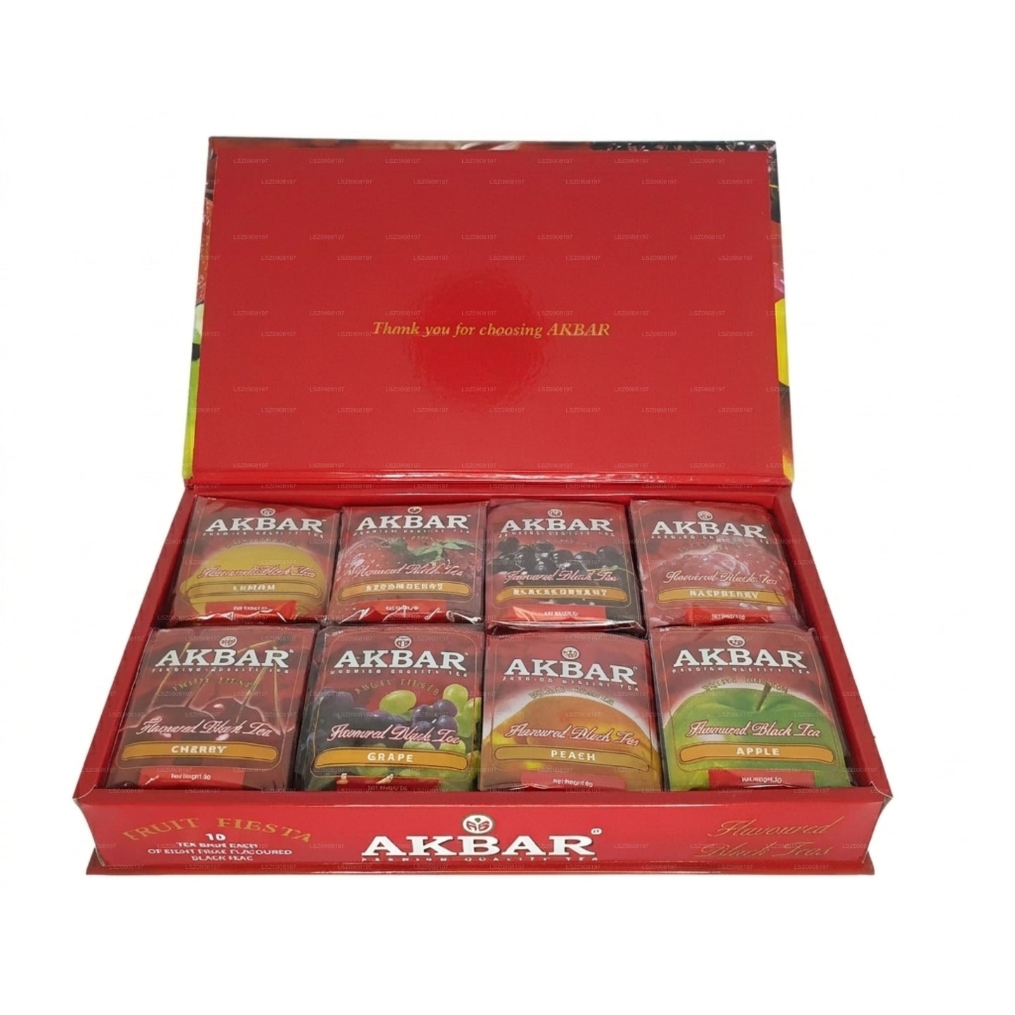 Akbar Fruit Fiesta Pudełko upominkowe z czarną herbatą o smaku 80 torebek na herbatę (160g)