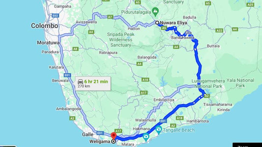 Nuwara Eliya City to Weligama City Private Transfer