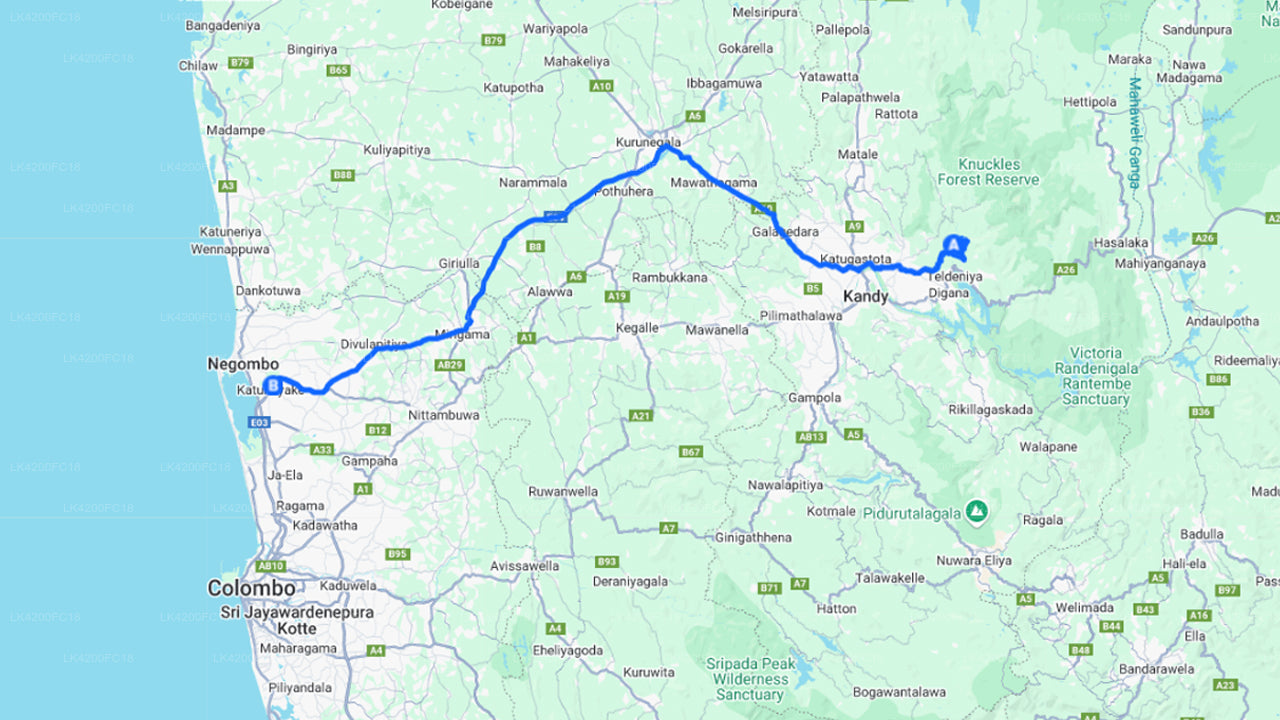 Santani Wellness Kandy to Colombo Airport (CMB) Private Transfer