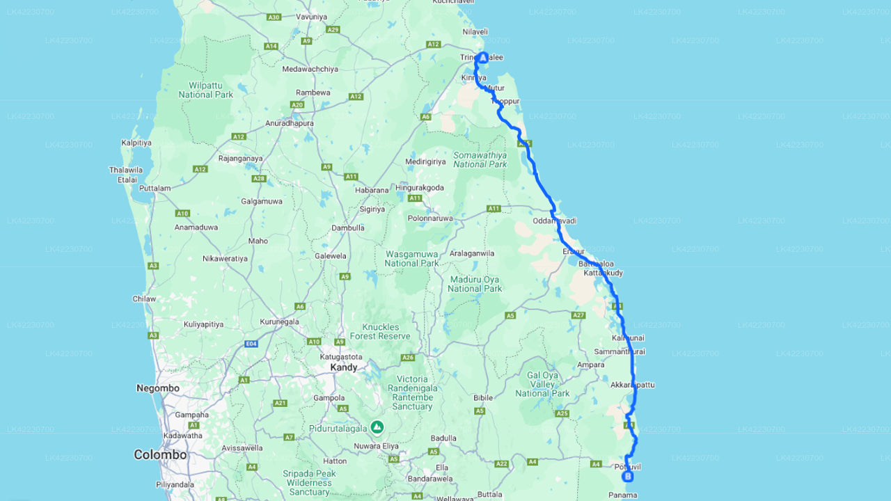 Prywatny transfer Trincomalee – Arugam Bay