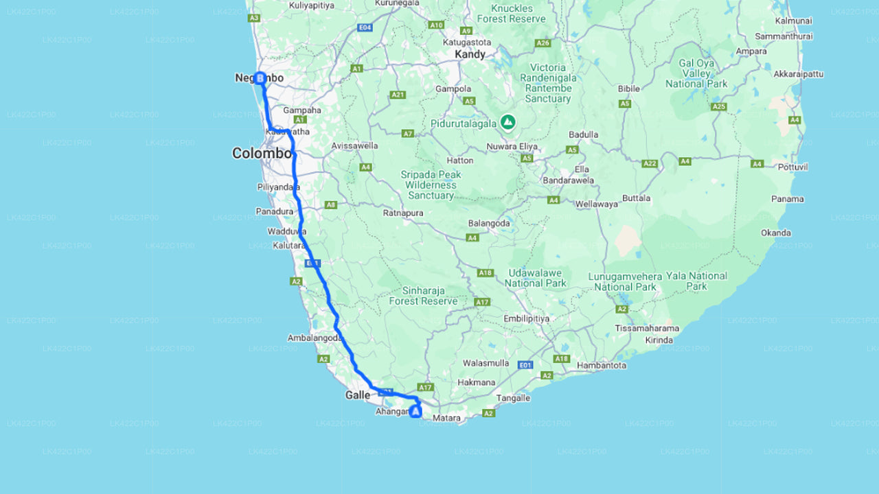 Weligama City to Negombo City — Transfer prywatny