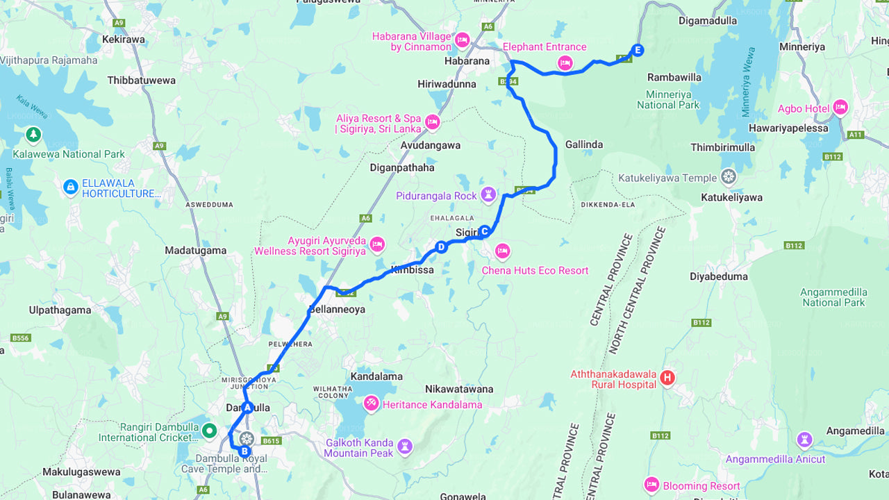 Sigiriya Rock i Wild Elephant Safari z Dambulla