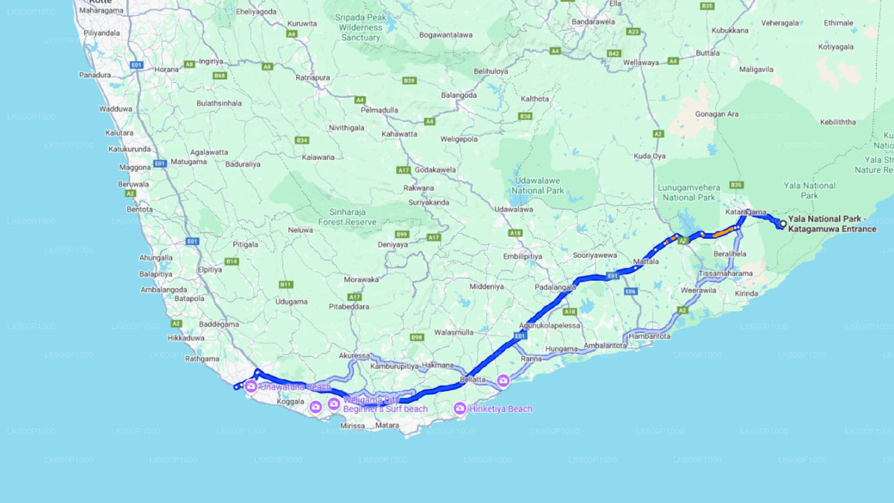 Park Narodowy Yala Safari z Galle