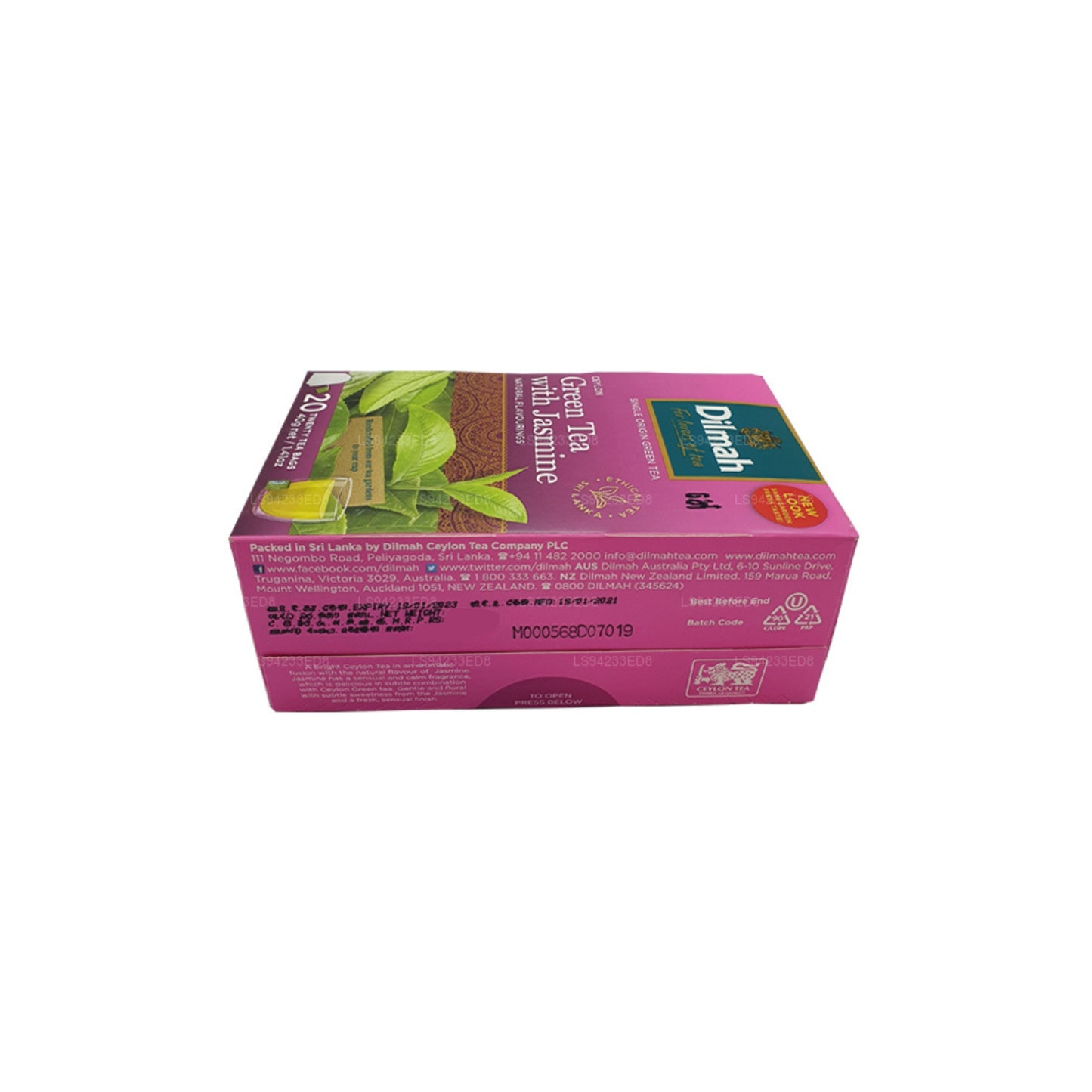 Dilmah Ceylon Zielona Herbata z Jaśminem (40g) 20 torebek