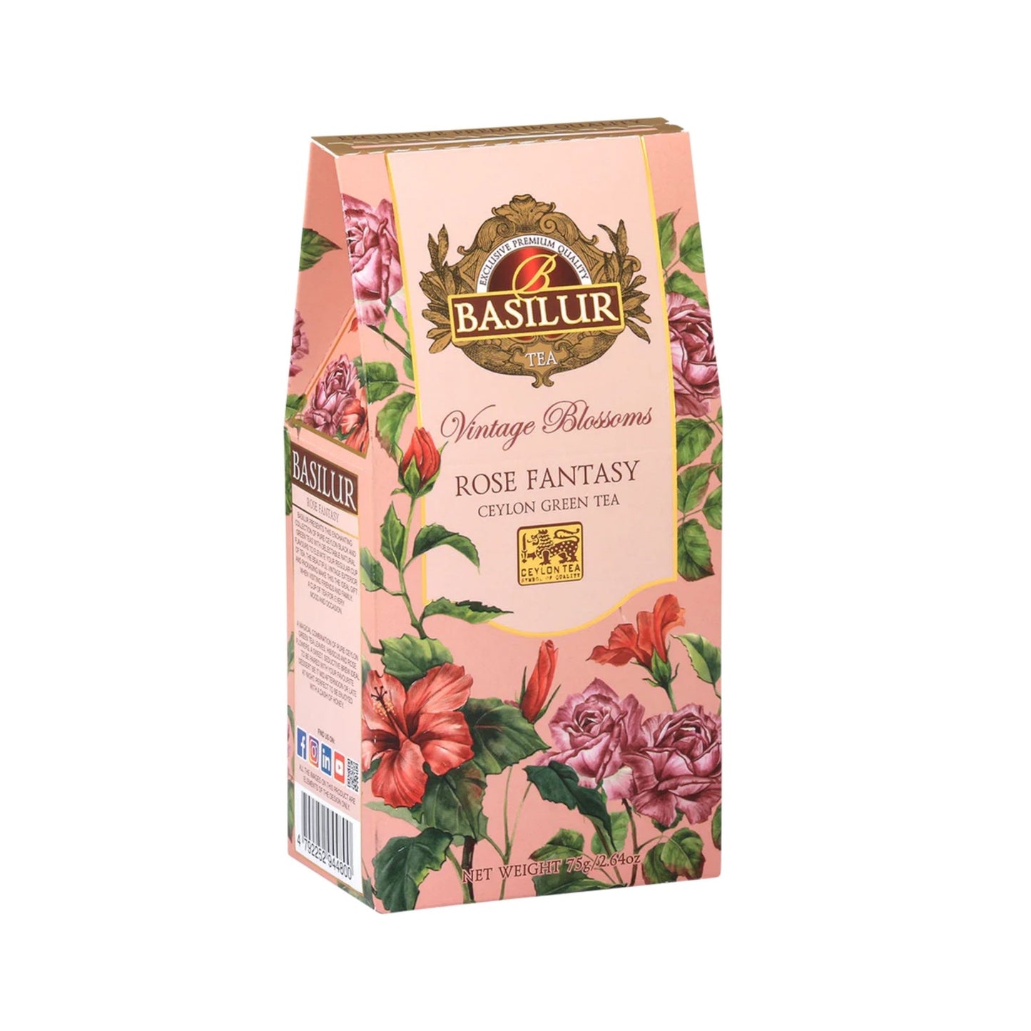 Basilur Vintage Blossom Rose Fantasy Green Tea (75g)