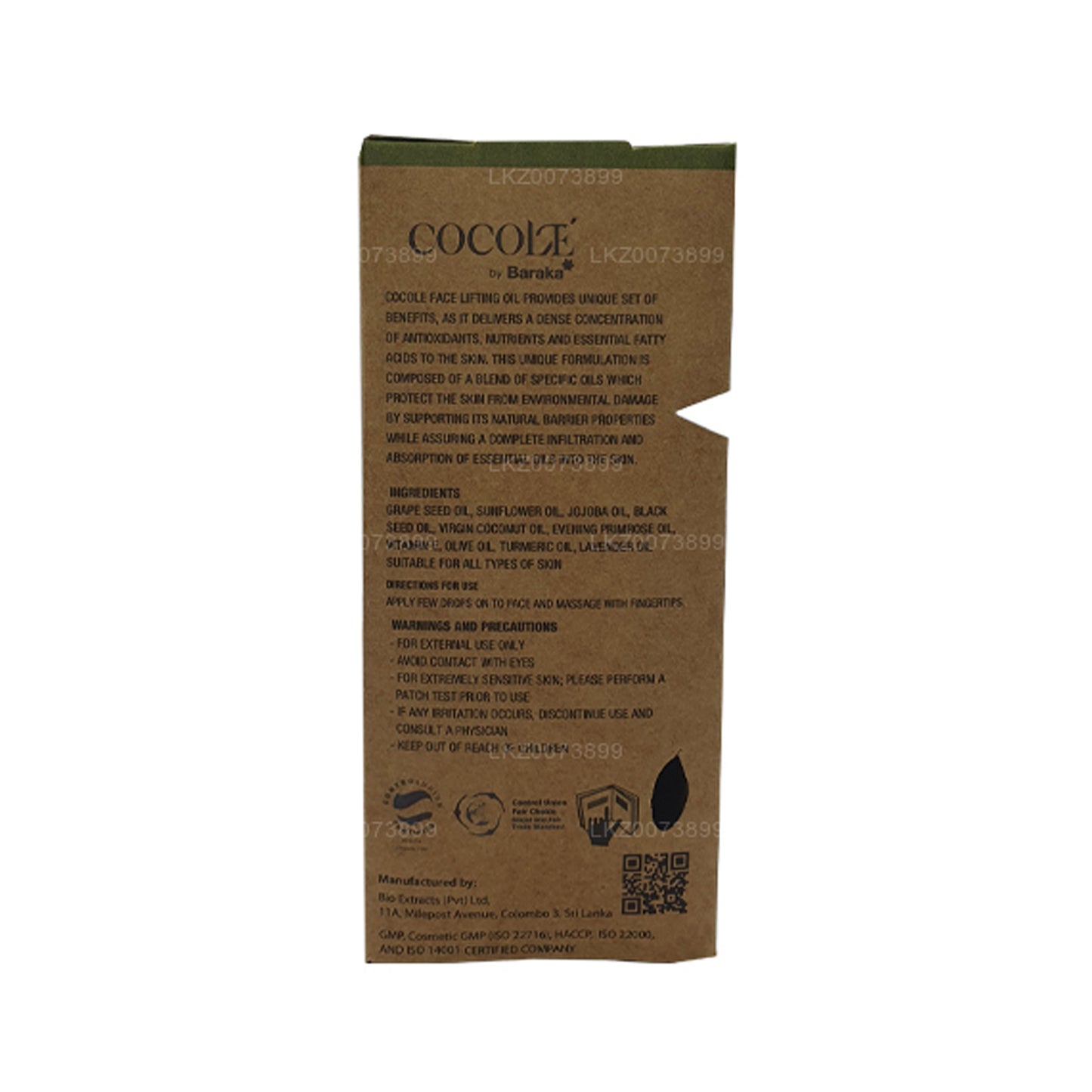 Baraka Cocole Olejek liftingujący do twarzy (30ml)