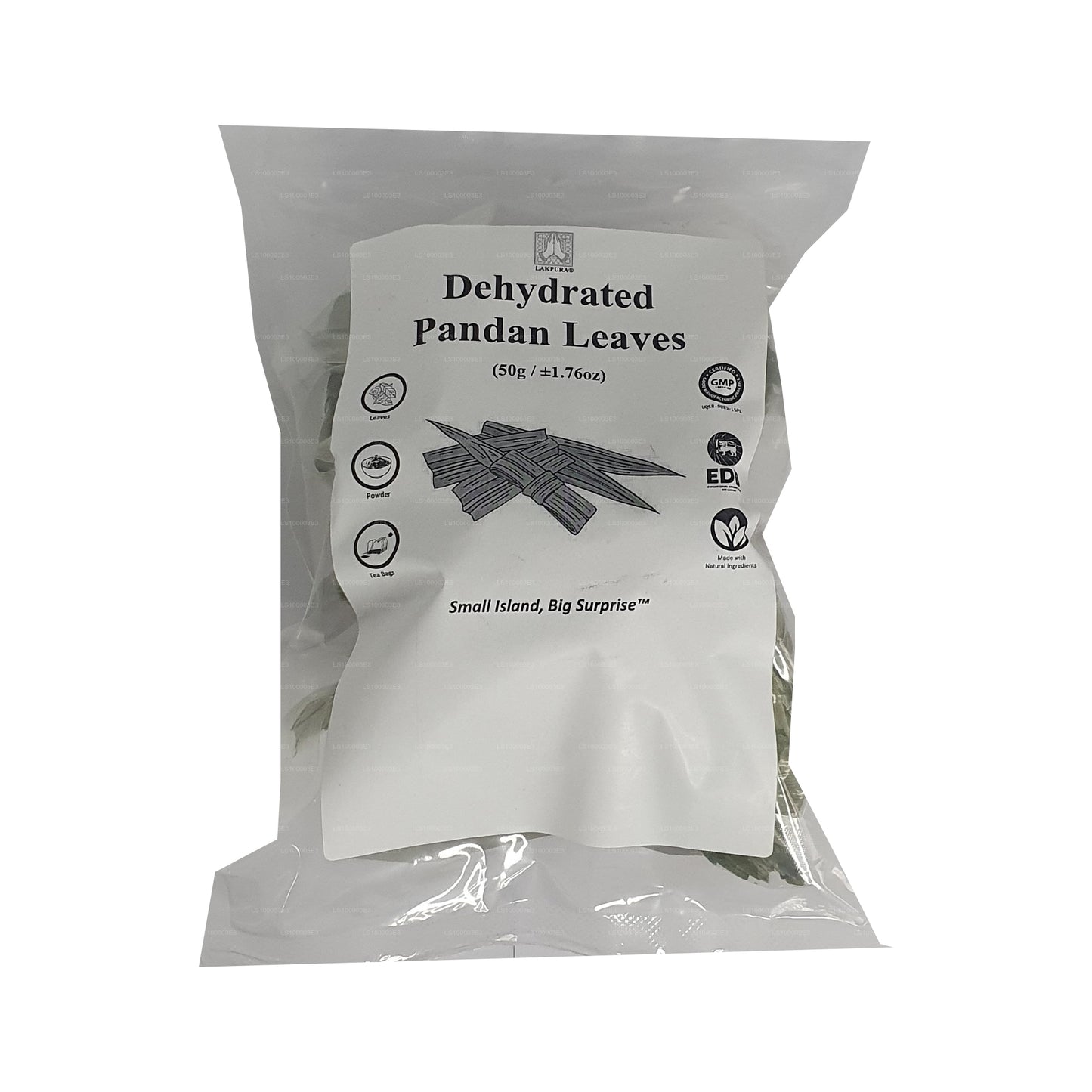 Odwodnione liście Rampe Pandan Lakpura