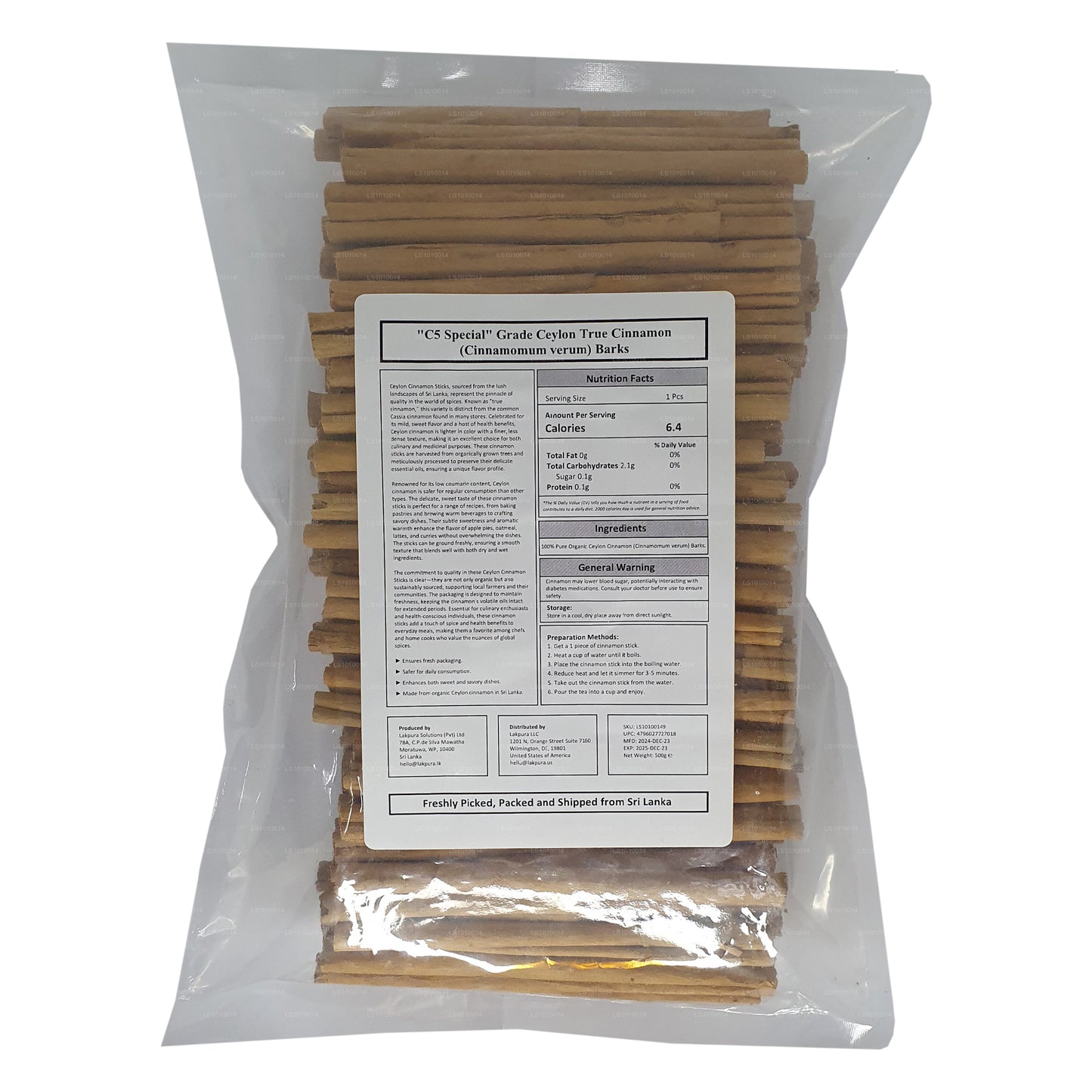Lakpura „C5 Special” klasa Ceylon True Cinnamon Barks Pack