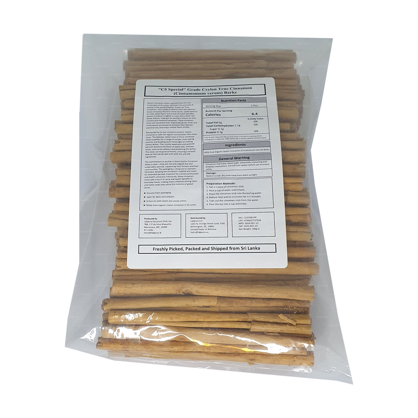 Lakpura „C5 Special” klasa Ceylon True Cinnamon Barks Pack