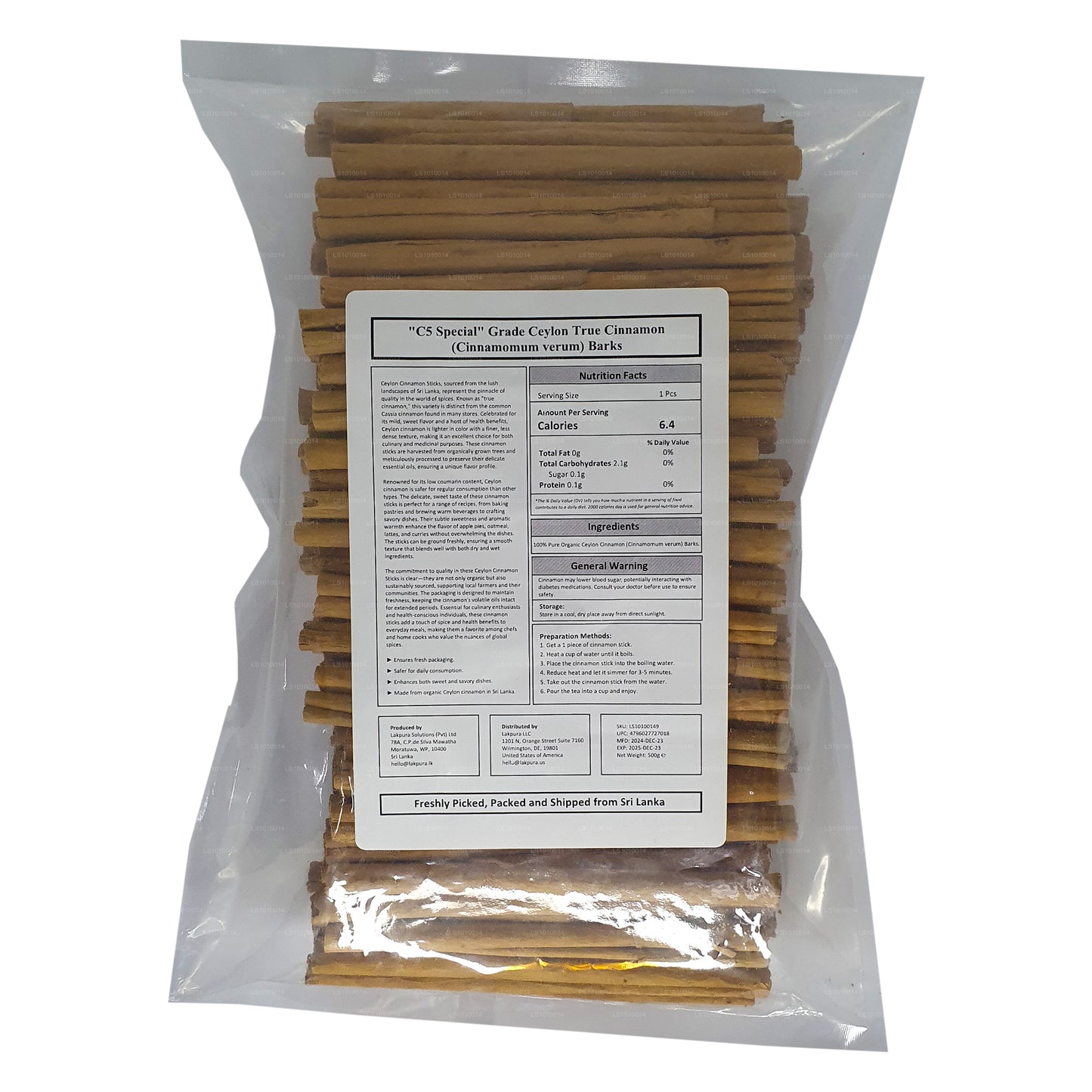 Lakpura „C5 Special” klasa Ceylon True Cinnamon Barks Pack