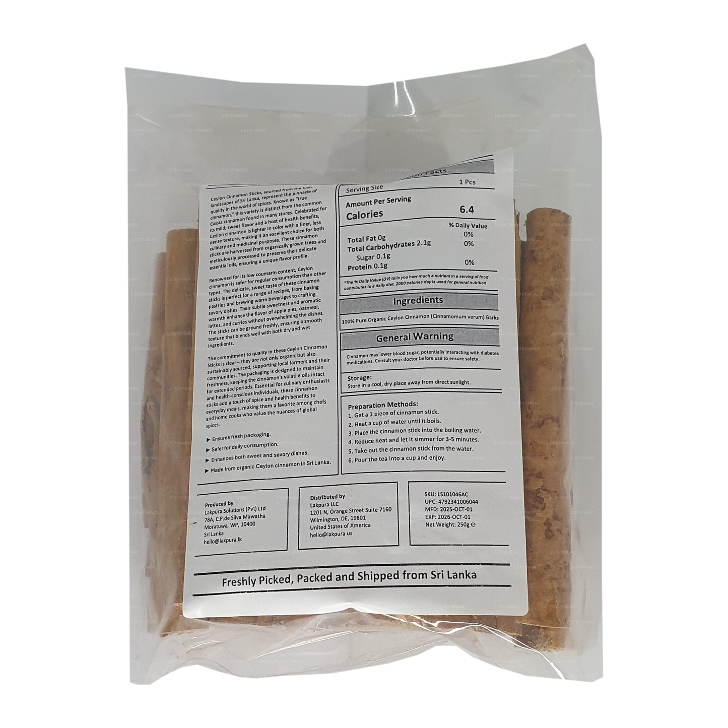 Lakpura „M5 Special” klasa Ceylon True Cinnamon Barks Pack