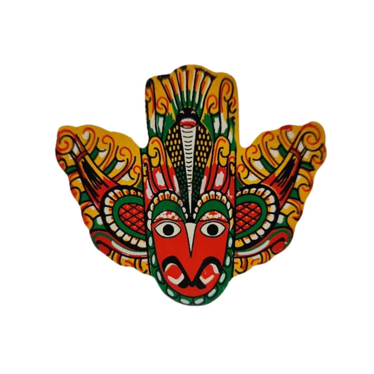 Sri Lankan Gurulu Raksha Mask Magnes na lodówkę