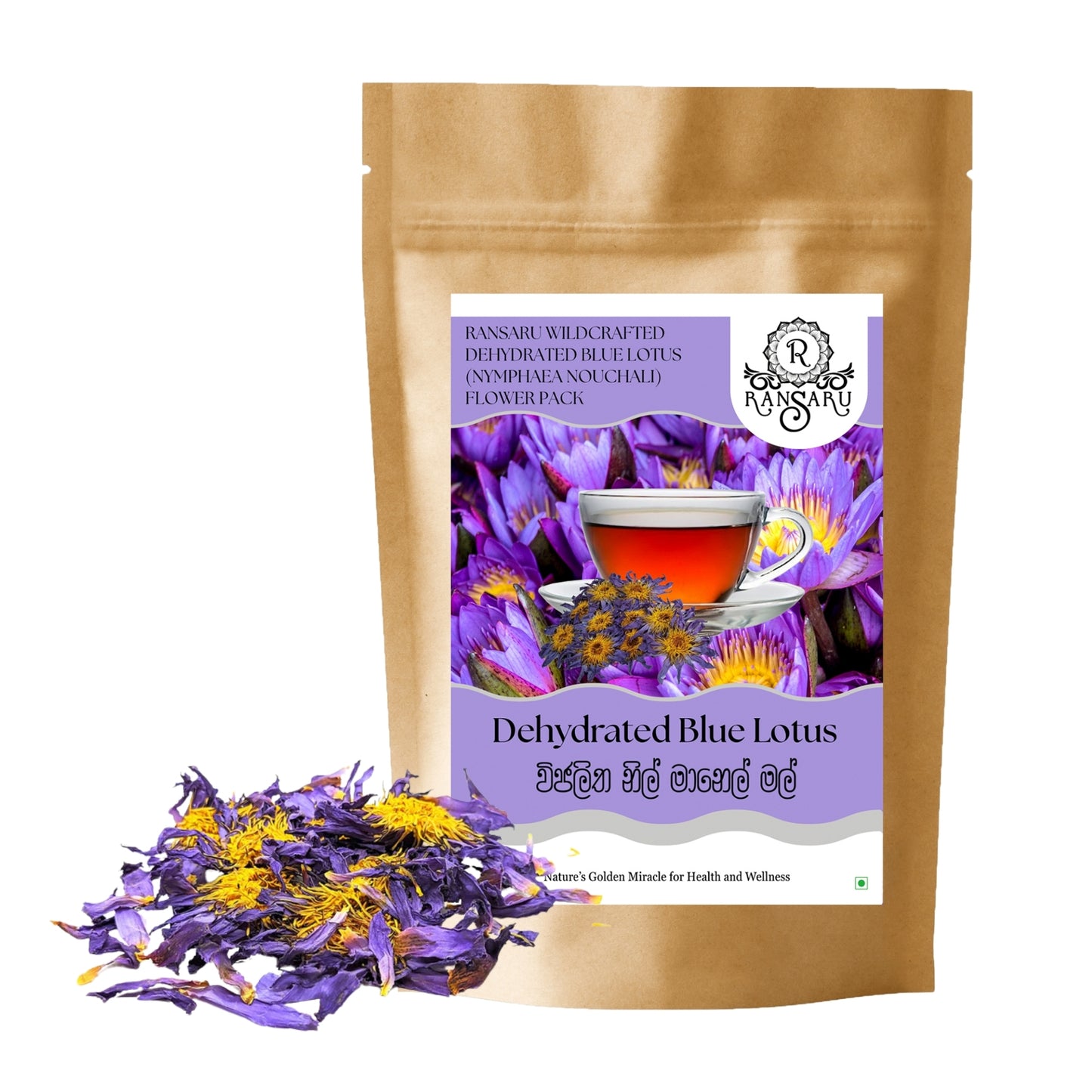 Ransaru Wildcrafted Dehydrated Blue Lotus (Nymphaea Nouchali) Flower Pack