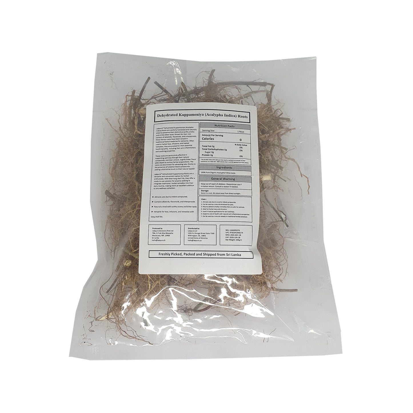 Lakpura® Dehydrated Kuppameniya Roots