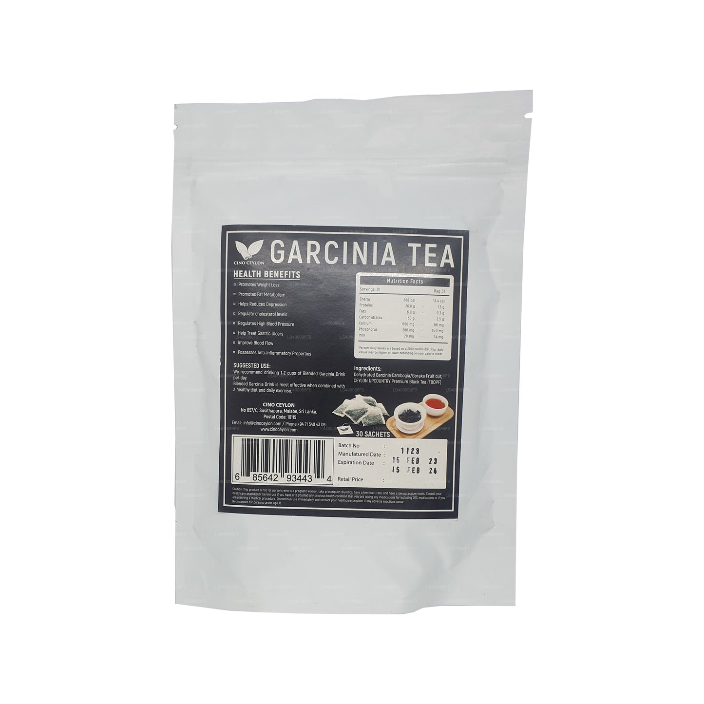 Herbata Cino Ceylon Garcinia (30 torebek herbaty)