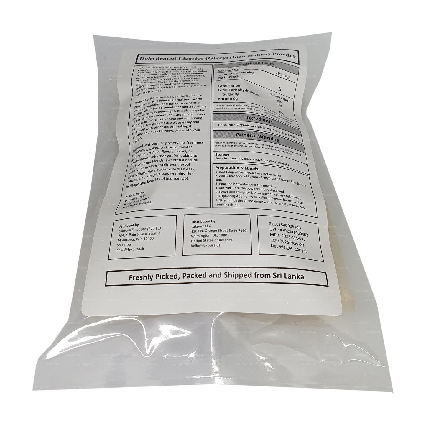 Lakpura® Dehydrated Licorice (Velmee) Powder
