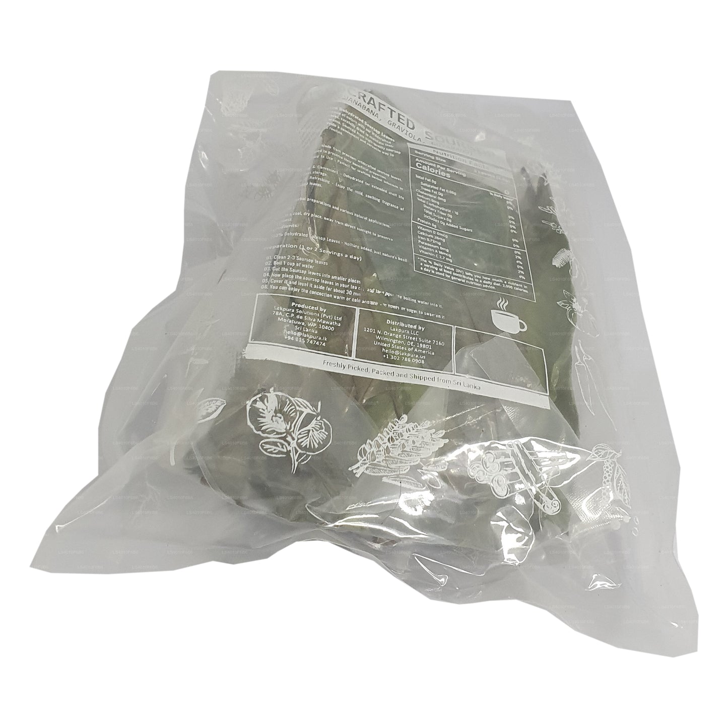 Lakpura® Wildcrafted Soursop (Guanabana, Graviola, Guyabano) Suszone Liście Całe