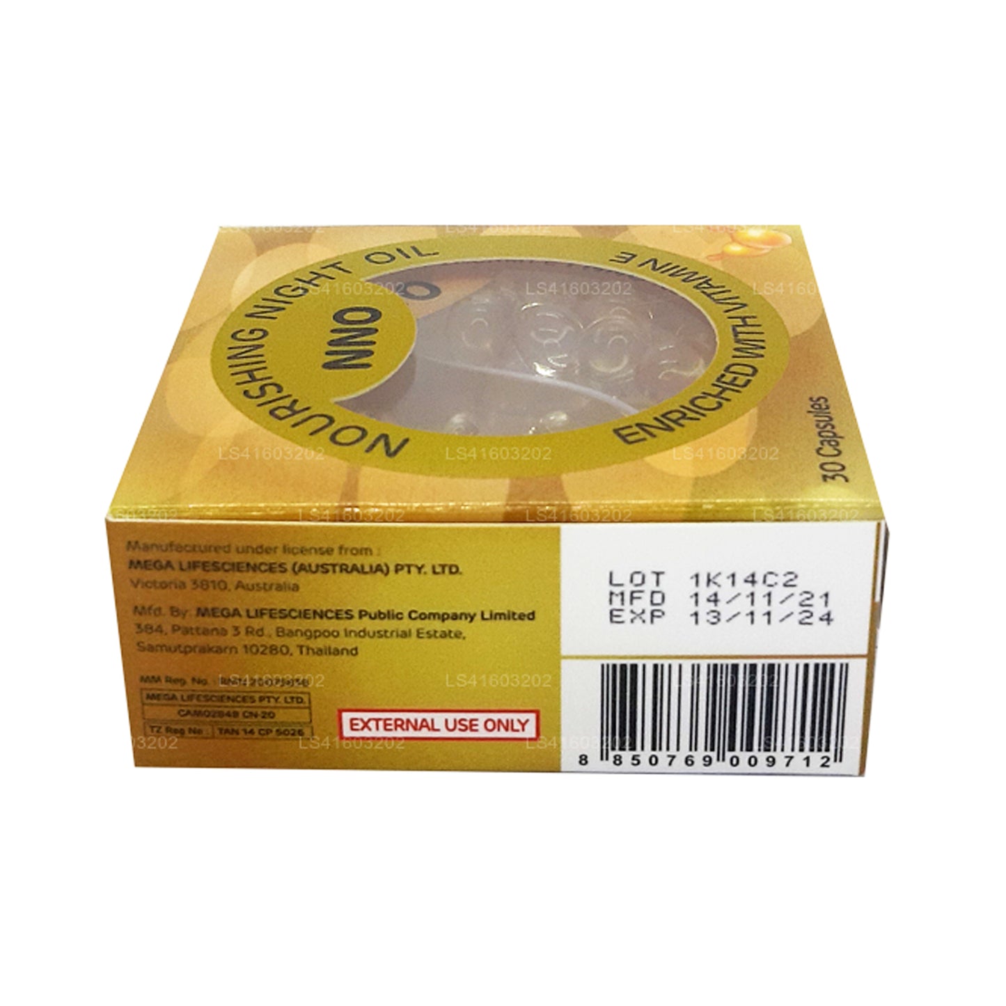 NNO Odżywczy olejek na noc z witaminą E i olejem jojoba (30 kapsułek)