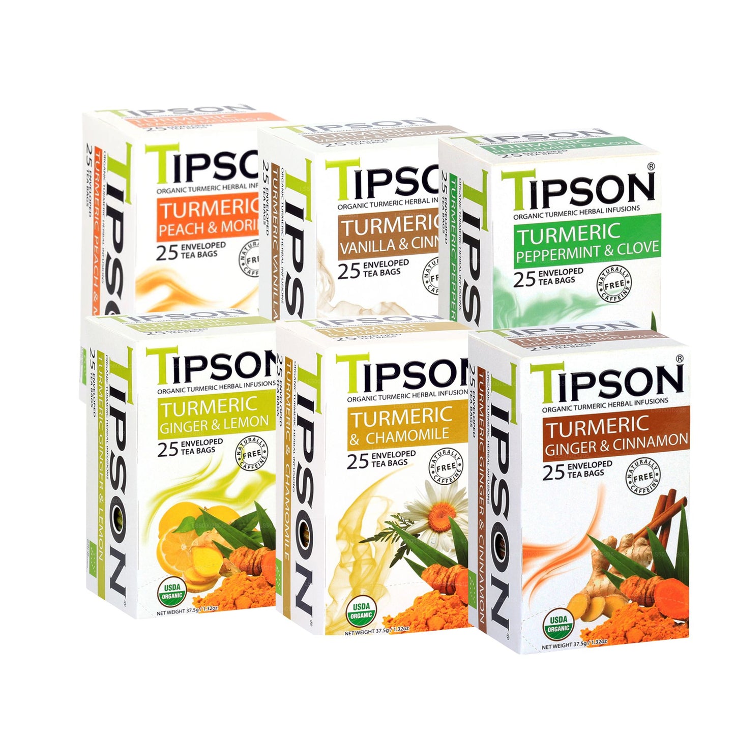 Pakiet organicznej kurkumy Tipson Tea - 6 opakowań (225g)