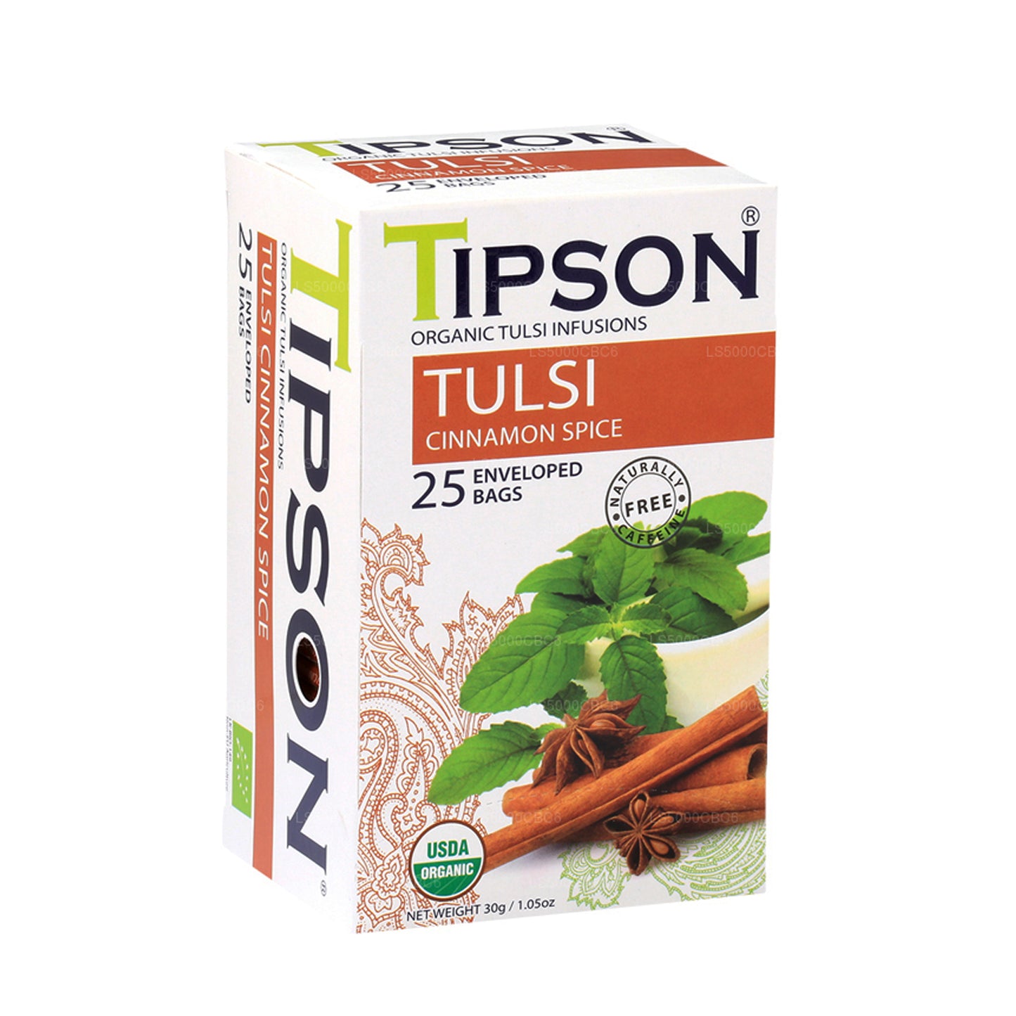 Tipson Organiczne Tulsi z Przyprawą Cynamonową (30g) 25 torebek herbaty
