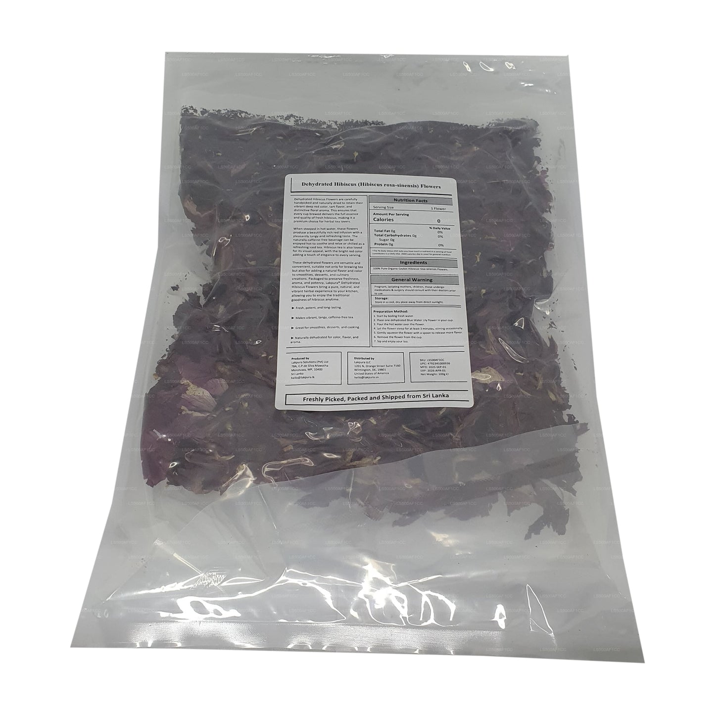 Suszone kwiaty hibiskusa różowego (Wada Mal) Lakpura®