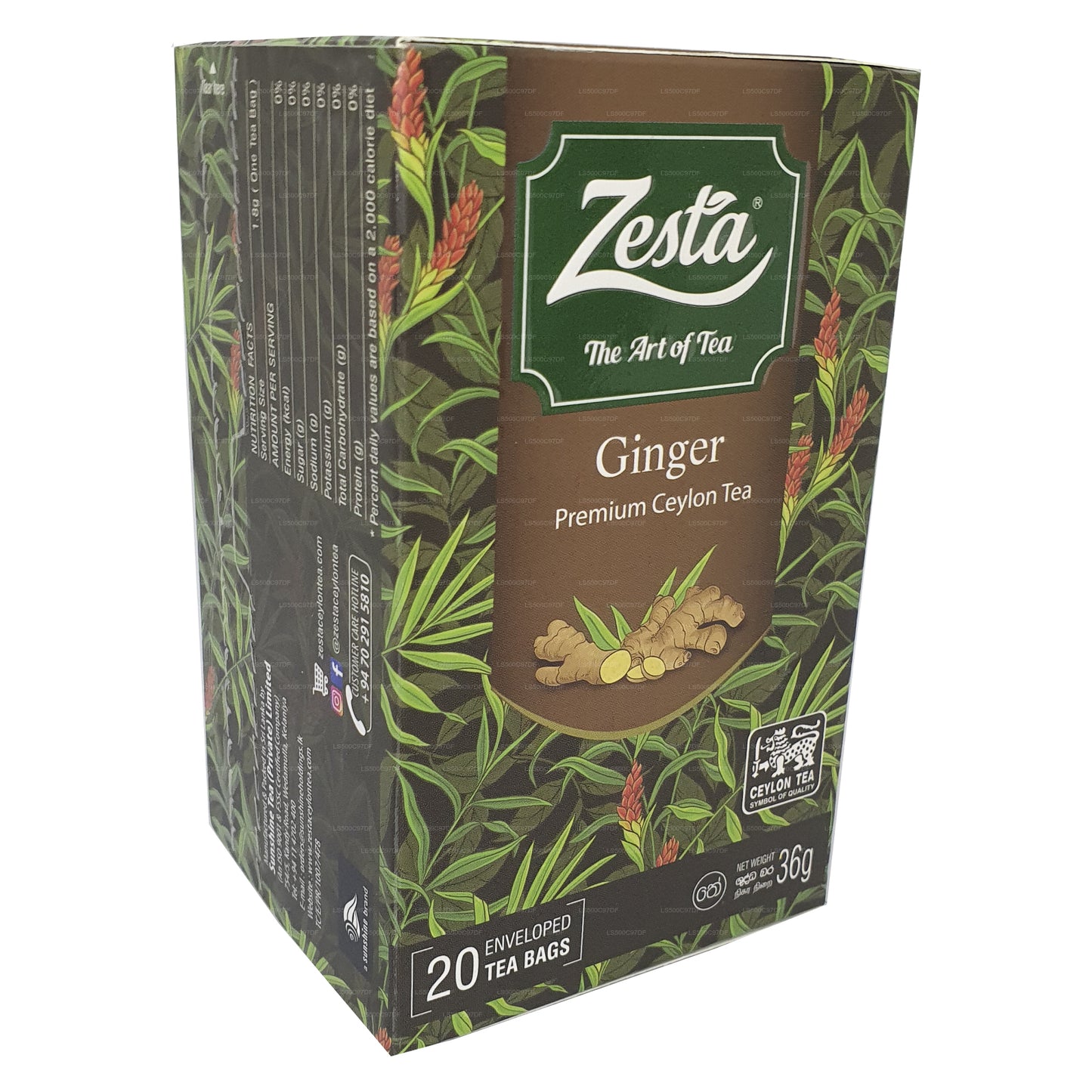 Zesta Ginger Premium Tea cejlońska (36g) 20 torebek