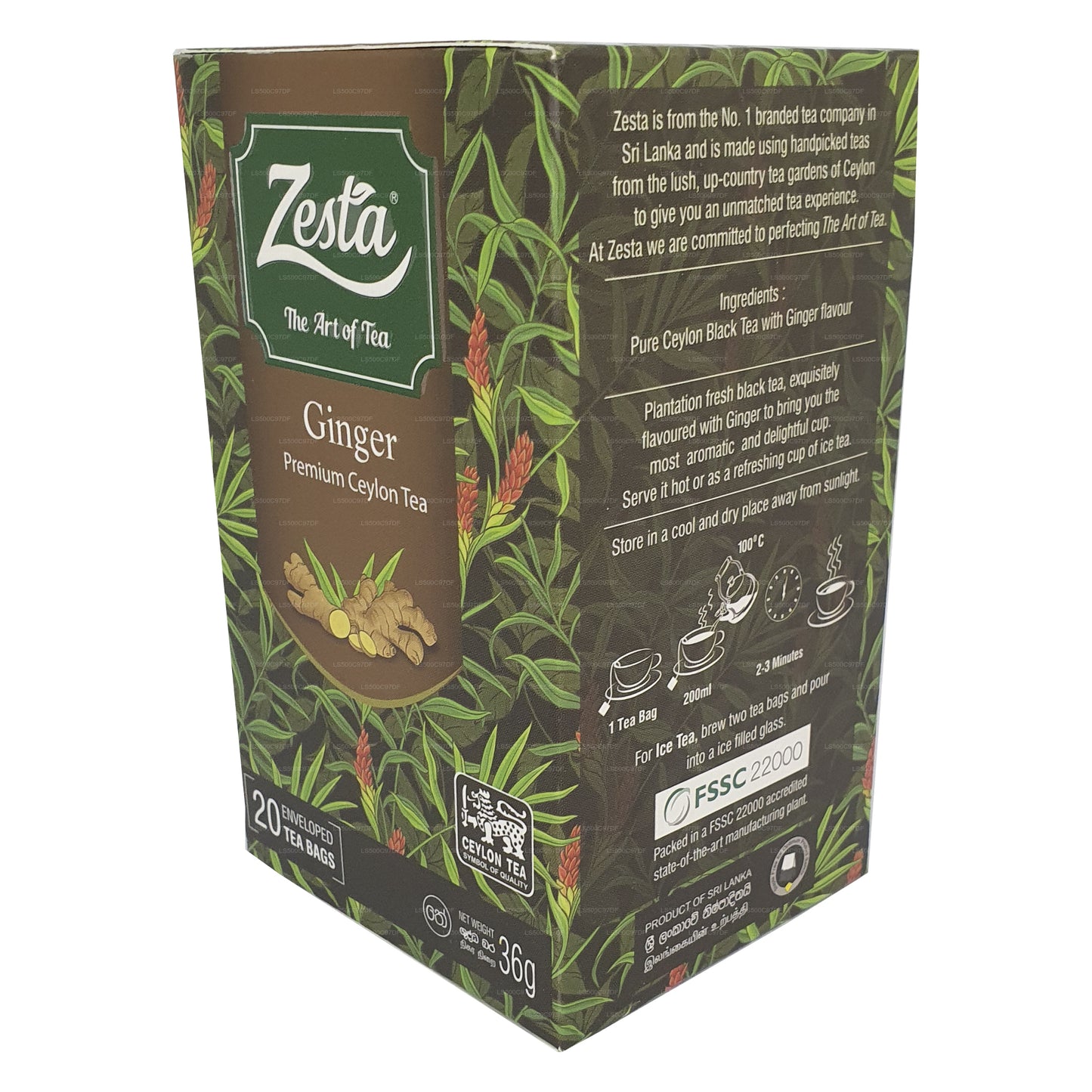 Zesta Ginger Premium Tea cejlońska (36g) 20 torebek