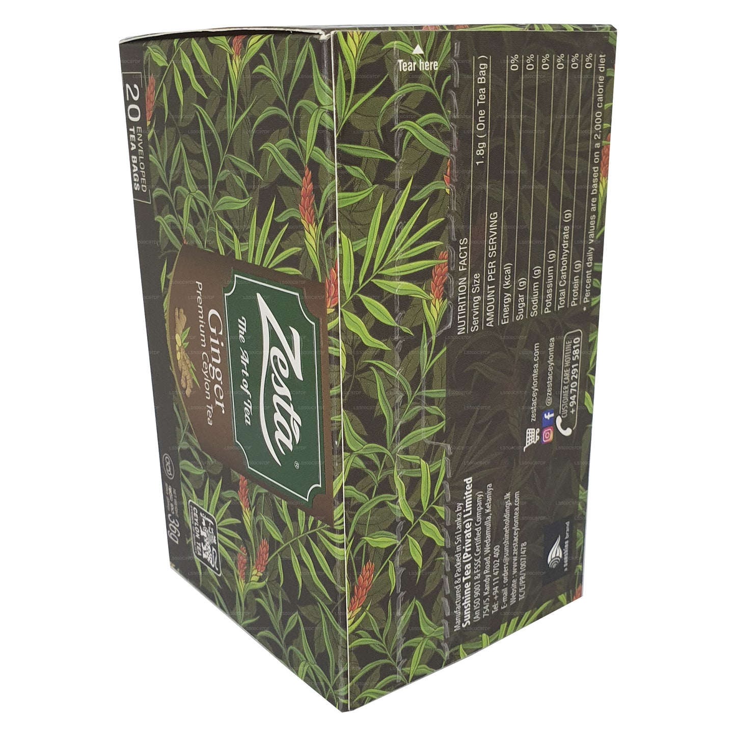 Zesta Ginger Premium Tea cejlońska (36g) 20 torebek