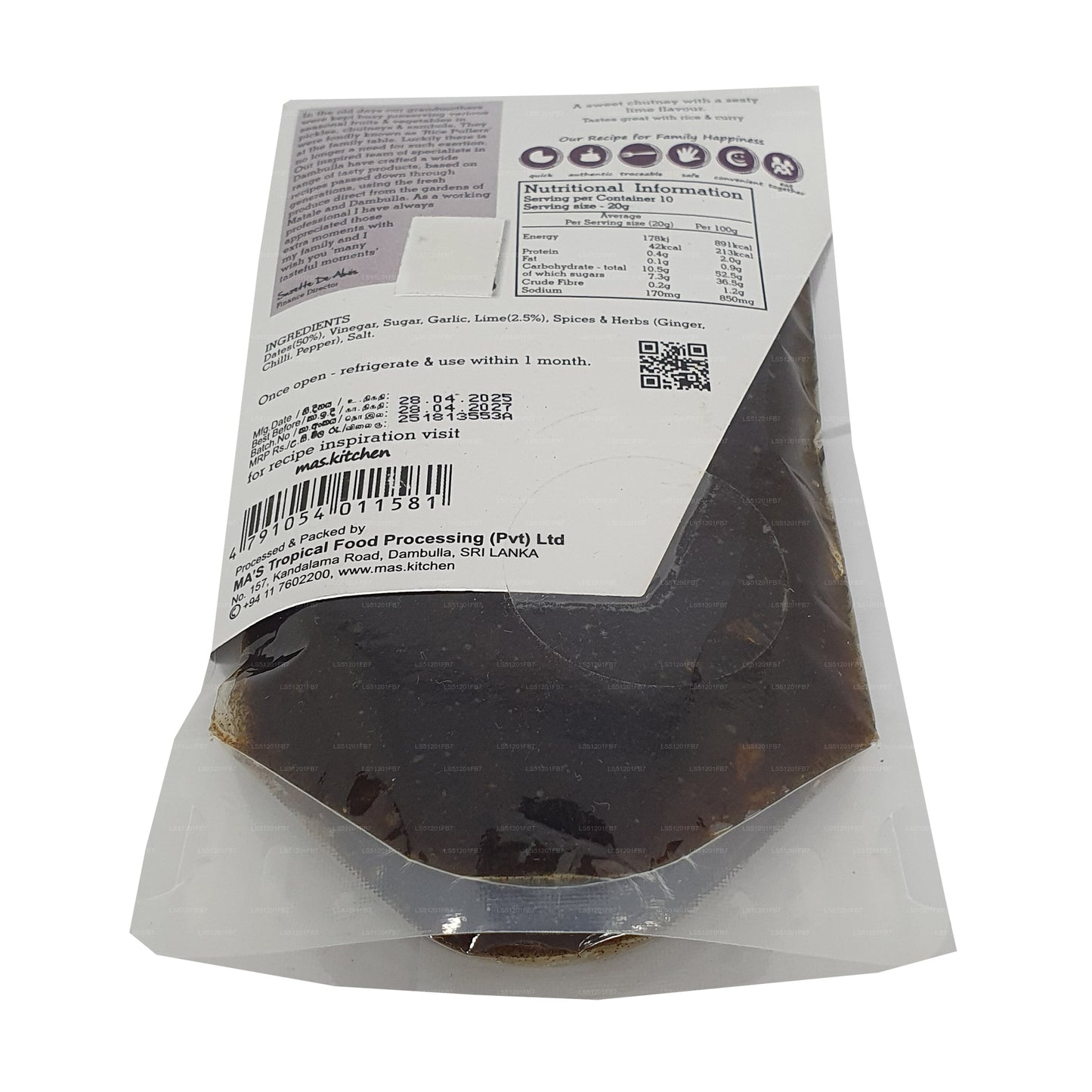 MA's Kitchen Chutney z daktylowym i limonkowym (200g)