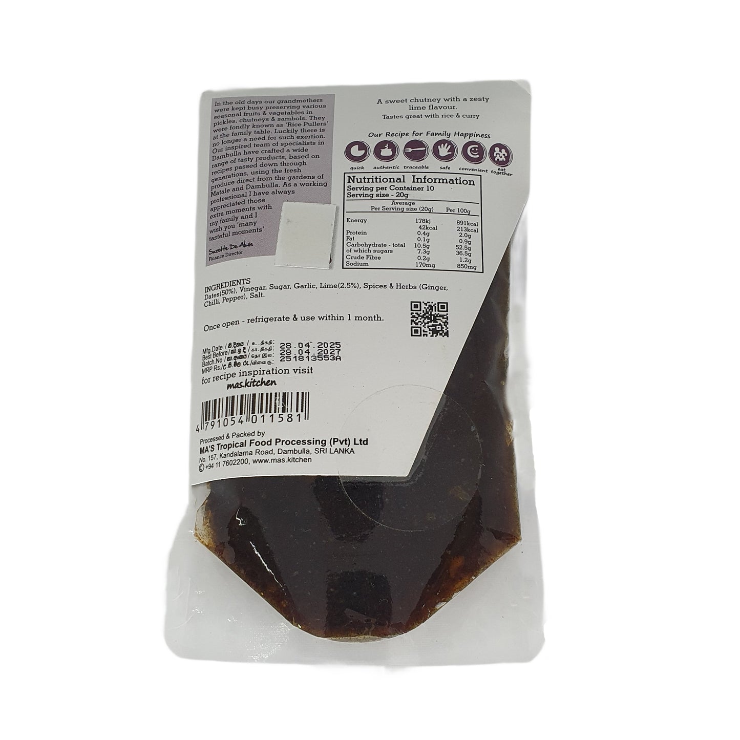 MA's Kitchen Chutney z daktylowym i limonkowym (200g)