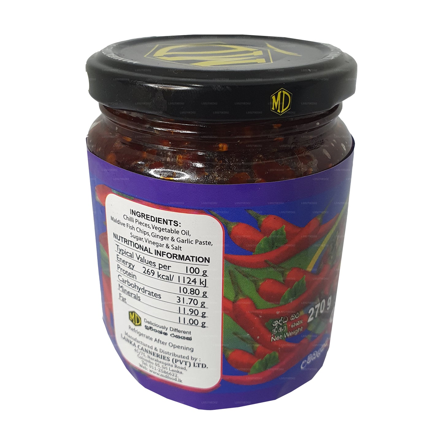 MD Chińska pasta chili z rybą malediwską (270g)