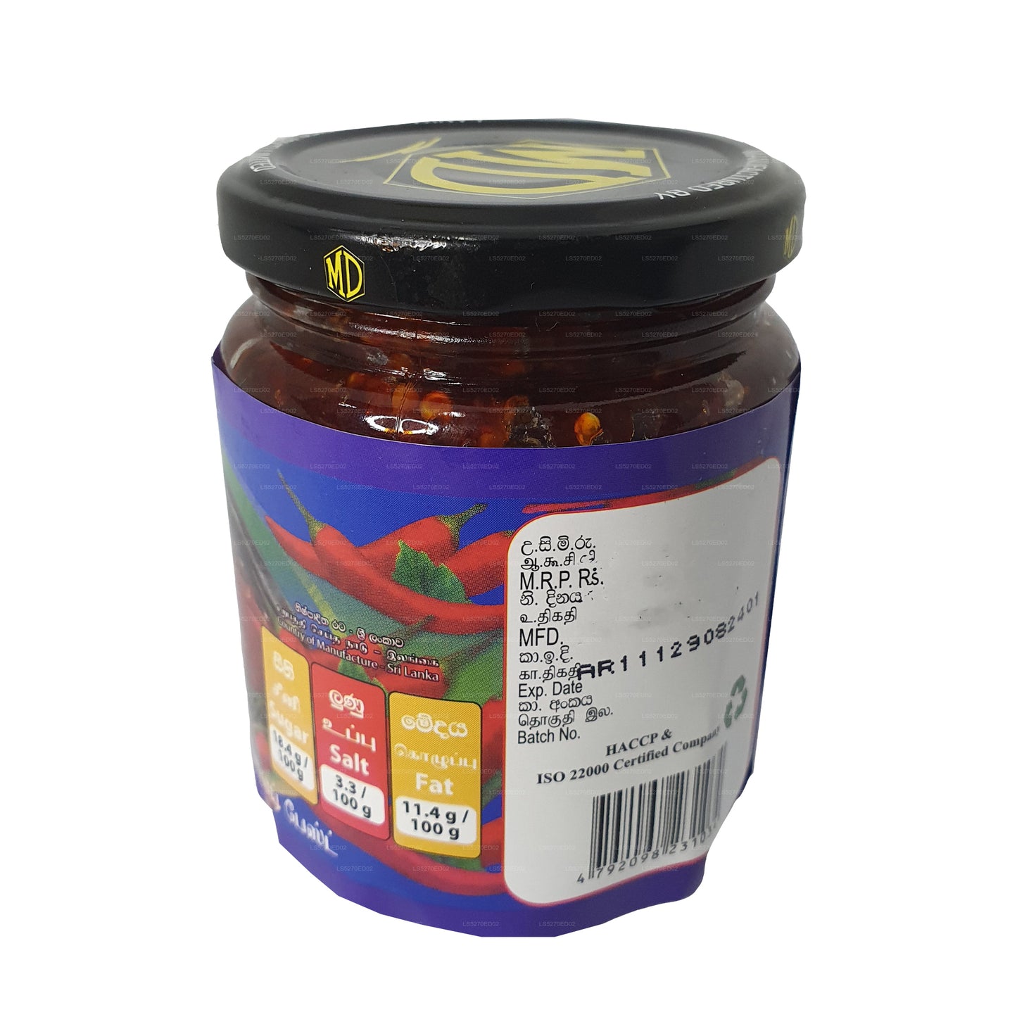 MD Chińska pasta chili z rybą malediwską (270g)