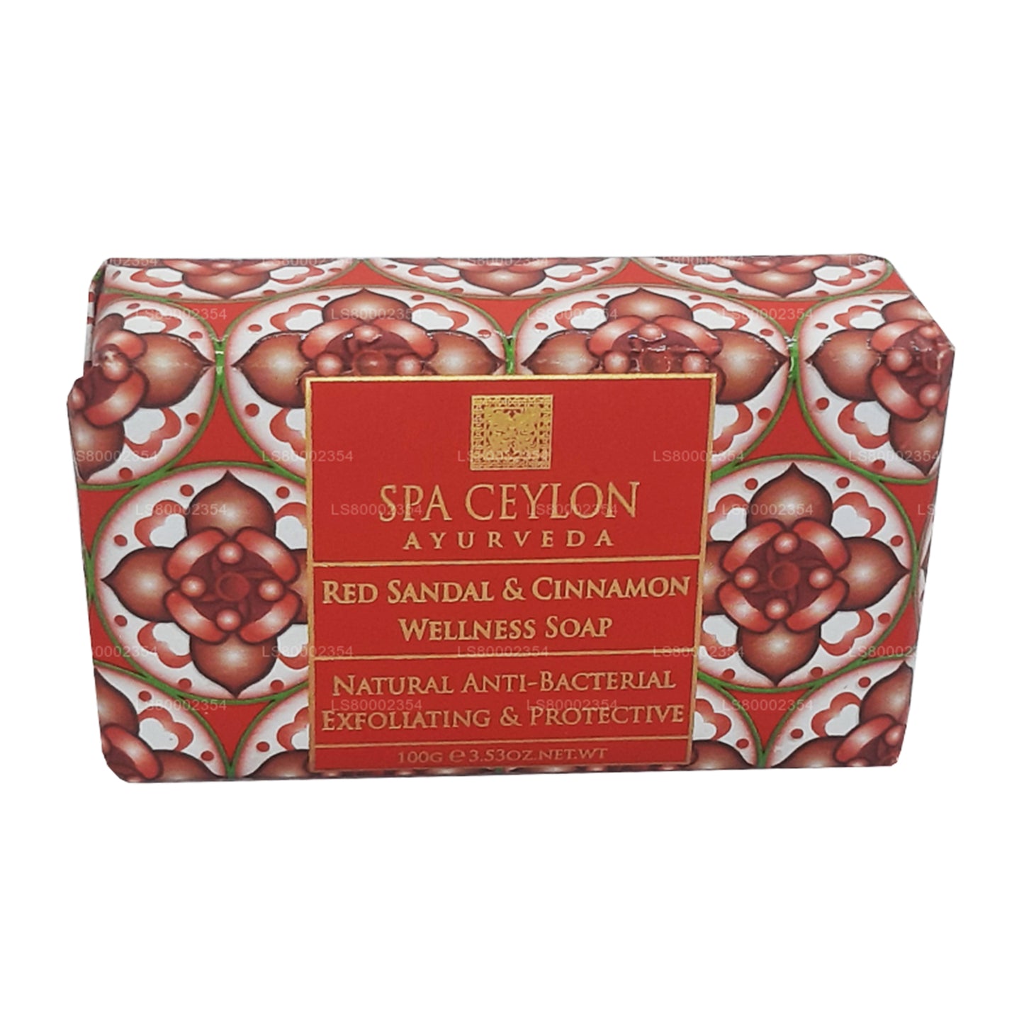 Spa Ceylon Czerwone Sandały i Cynamon Antybakteryjne Mydło Złuszczające Wellness (100g)