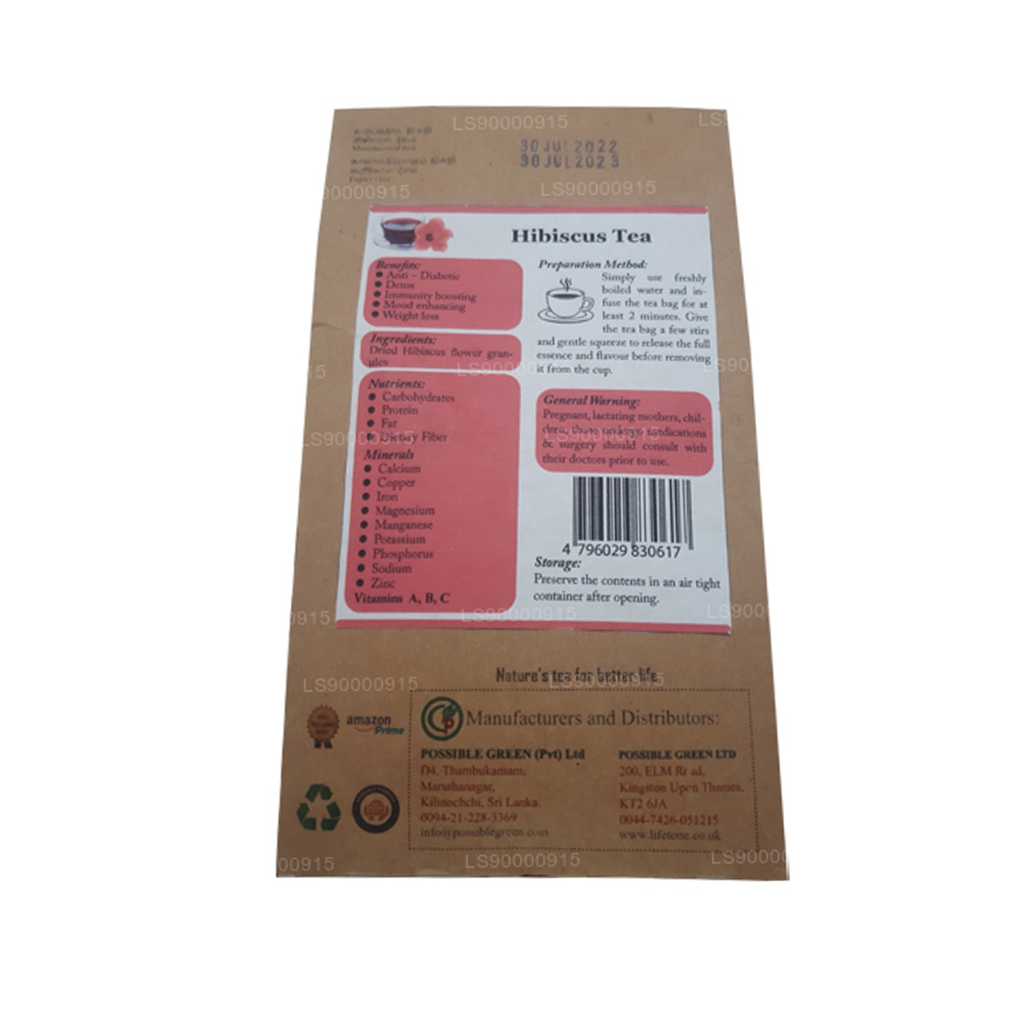 Lifetone Herbata kwiatowa hibiskusa (30g)